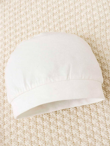 Newborn Baby Solid Knot Front Jumpsuit & Hat