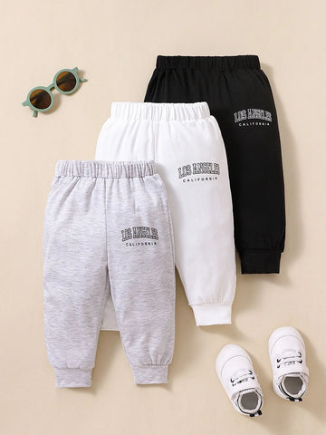 Baby 3pcs Letter Graphic Sweatpants