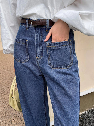 DAZY Dual Pocket Straight Leg Jeans Without Belt