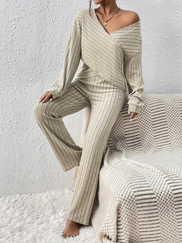 Unity Drop Shoulder Wrap Cross Top & Pants