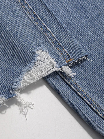 DAZY Raw Hem Straight Leg Jeans