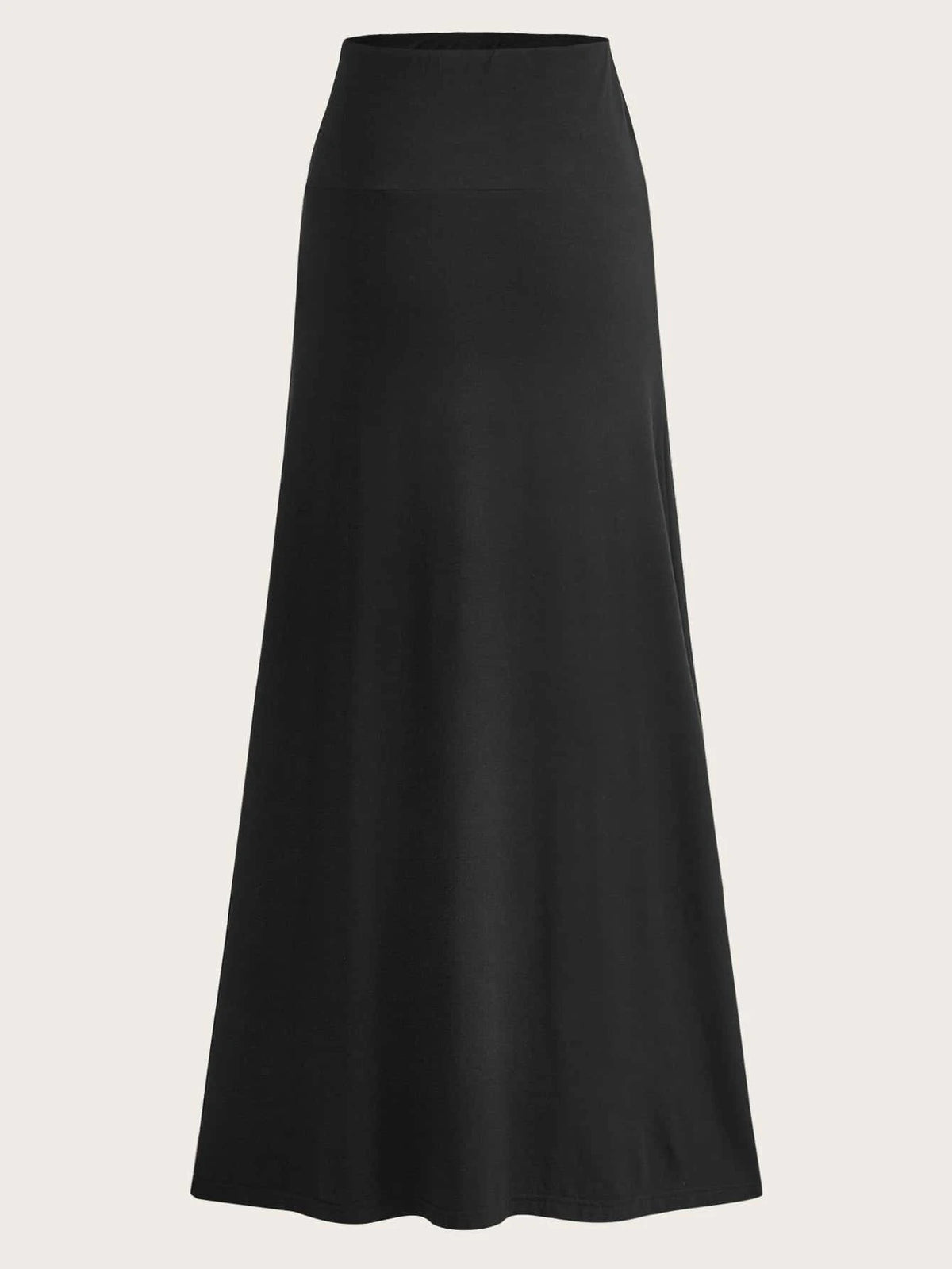 Solid High Waist Skirt