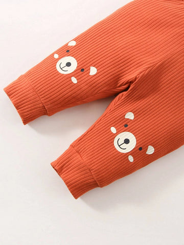 Newborn Baby Cartoon Graphic Bodysuit & Pants & Hat