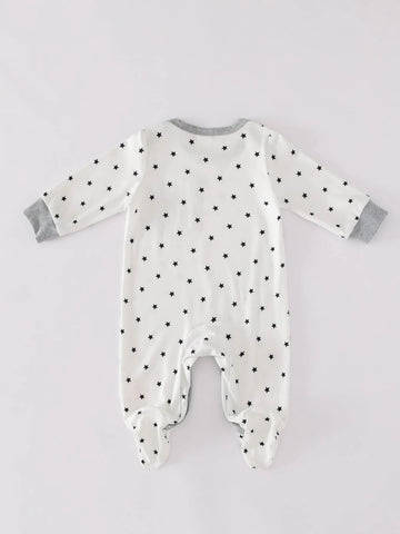 Baby 3pcs Striped & Star Print Footed Sleep Jumpsuit