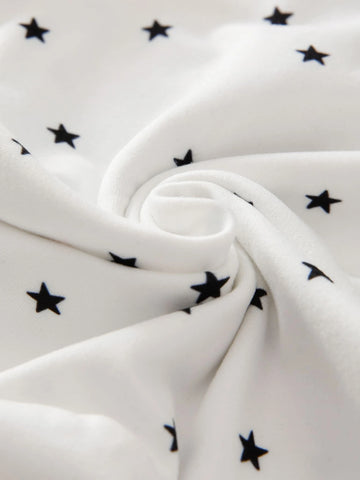 Baby 3pcs Striped & Star Print Footed Sleep Jumpsuit