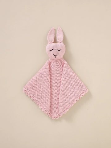 Baby Crisscross Back Knit Jumpsuit & Hat & Rabbit Soothing Towel Without Tee