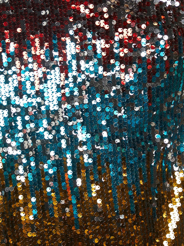 Colorblock Sequin Slip Dress