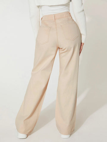PETITE Butterfly Print Ripped Straight Leg Jeans