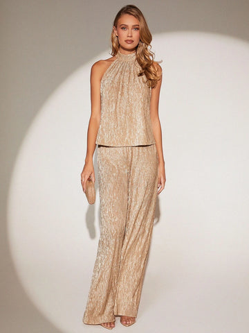 BIZ Halter Top & Wide Leg Pants