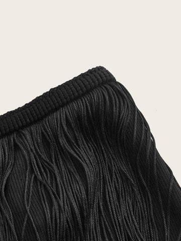 Fringe Trim Cami Top & Skirt