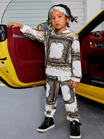 Toddler Boys Baroque Print Hoodie & Sweatpants