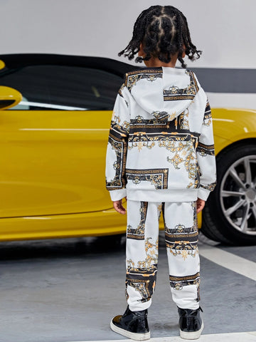 Toddler Boys Baroque Print Hoodie & Sweatpants