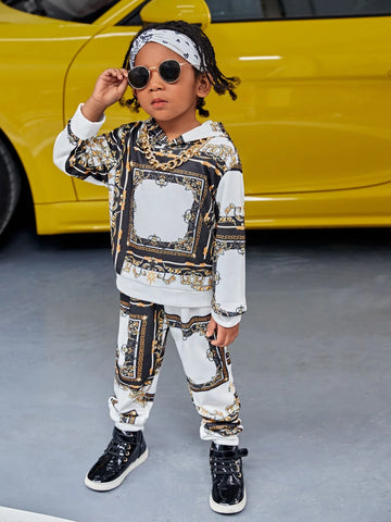 Toddler Boys Baroque Print Hoodie & Sweatpants