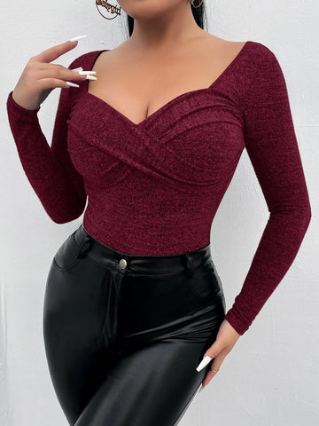 SXY Sweetheart Neck Wrap Cross Tee