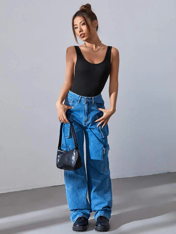 Solid Backless Tank Bodysuit