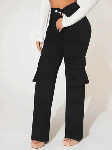 Flap Pocket Cargo Jeans