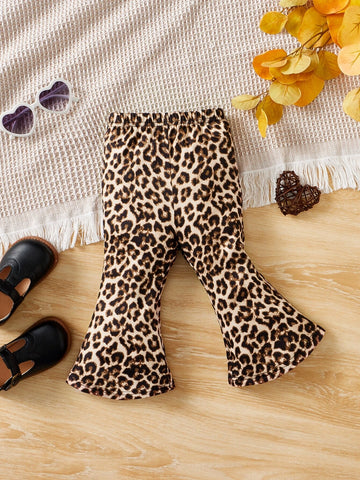 Baby Leopard Print Flare Leg Pants