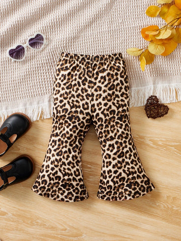 Baby Leopard Print Flare Leg Pants