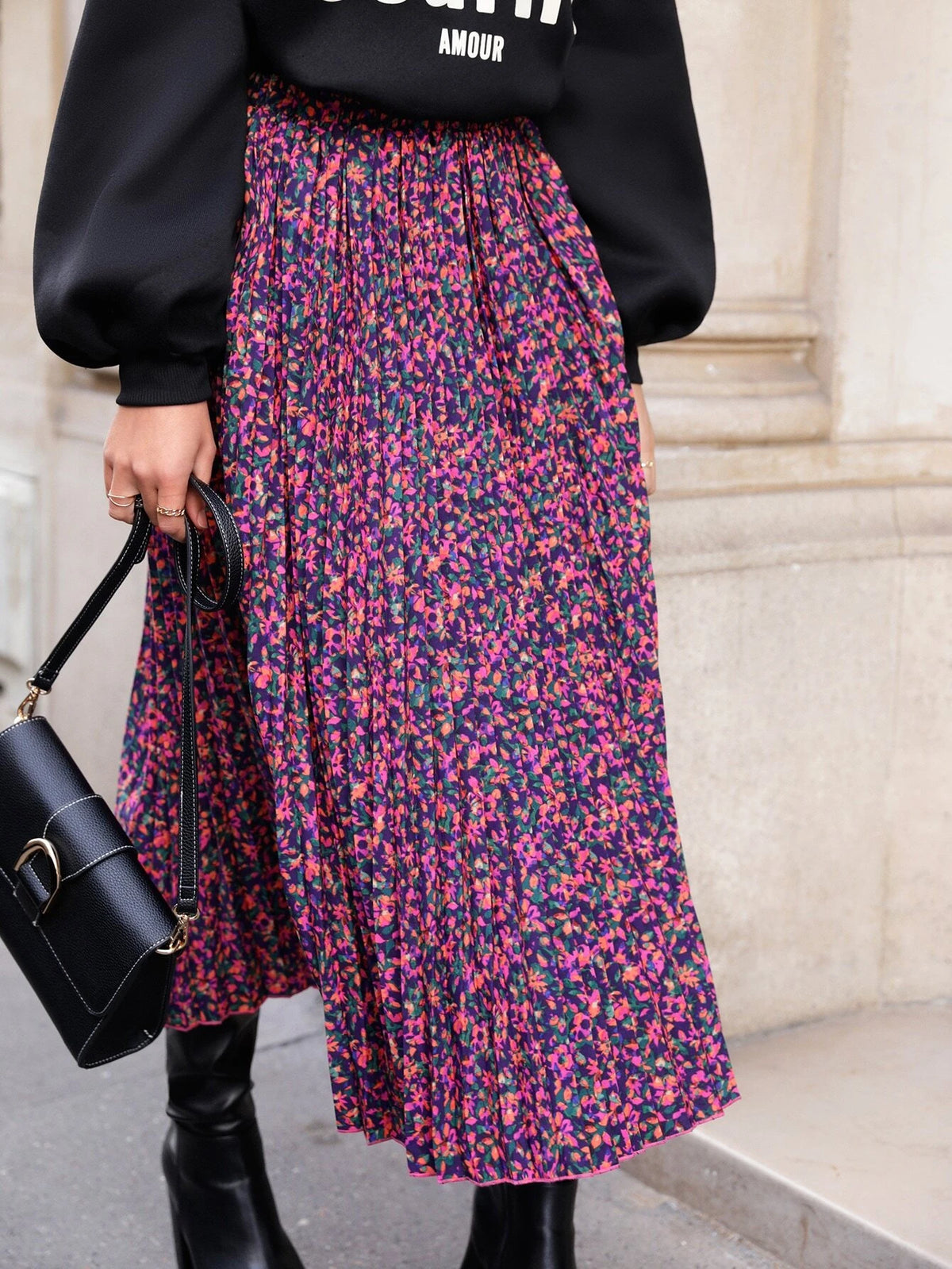 Frenchy Ditsy Floral Pleated Skirt