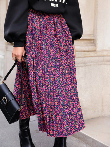 Frenchy Ditsy Floral Pleated Skirt