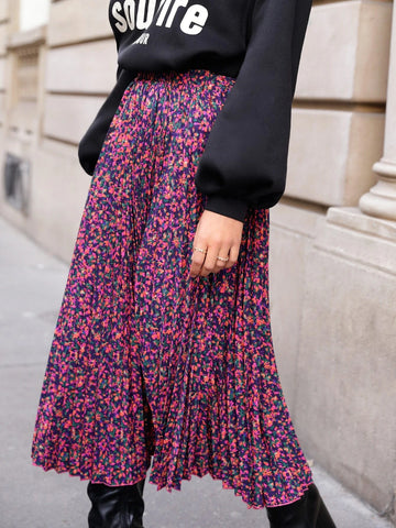 Frenchy Ditsy Floral Pleated Skirt