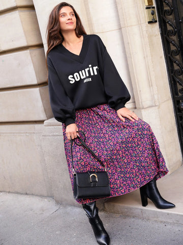 Frenchy Ditsy Floral Pleated Skirt