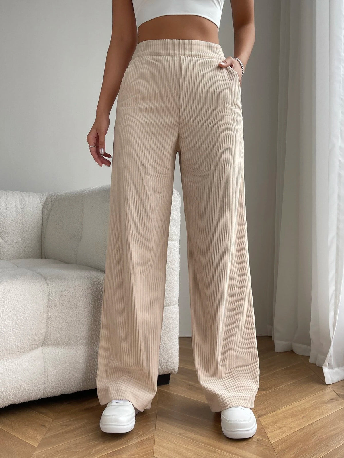 Slant Pocket Wide Leg Pants