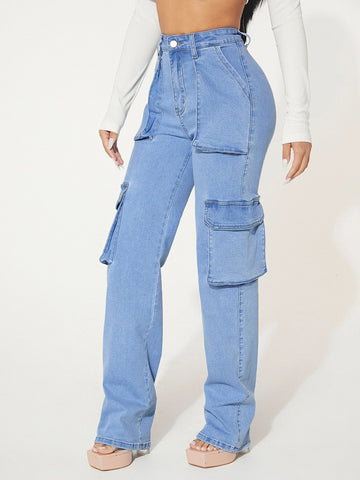 Flap Pocket Cargo Jeans