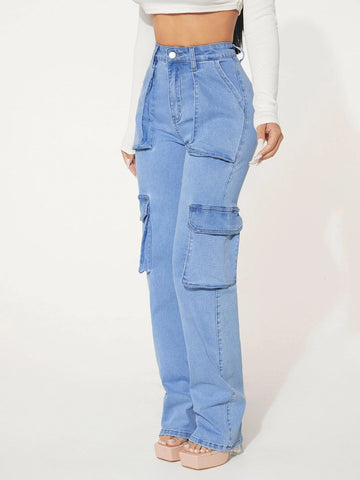 Flap Pocket Cargo Jeans