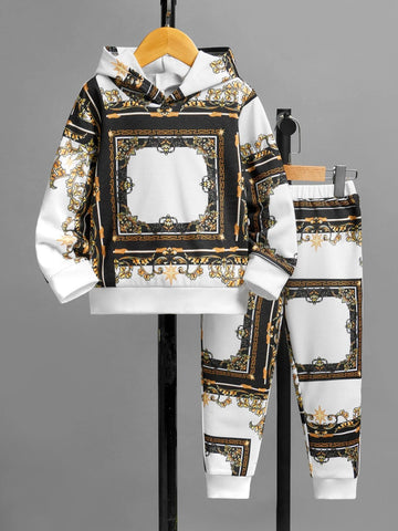 Toddler Boys Baroque Print Hoodie & Sweatpants