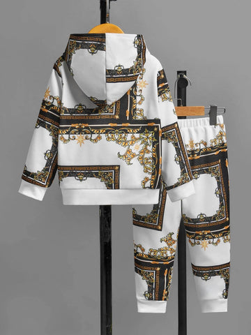 Toddler Boys Baroque Print Hoodie & Sweatpants