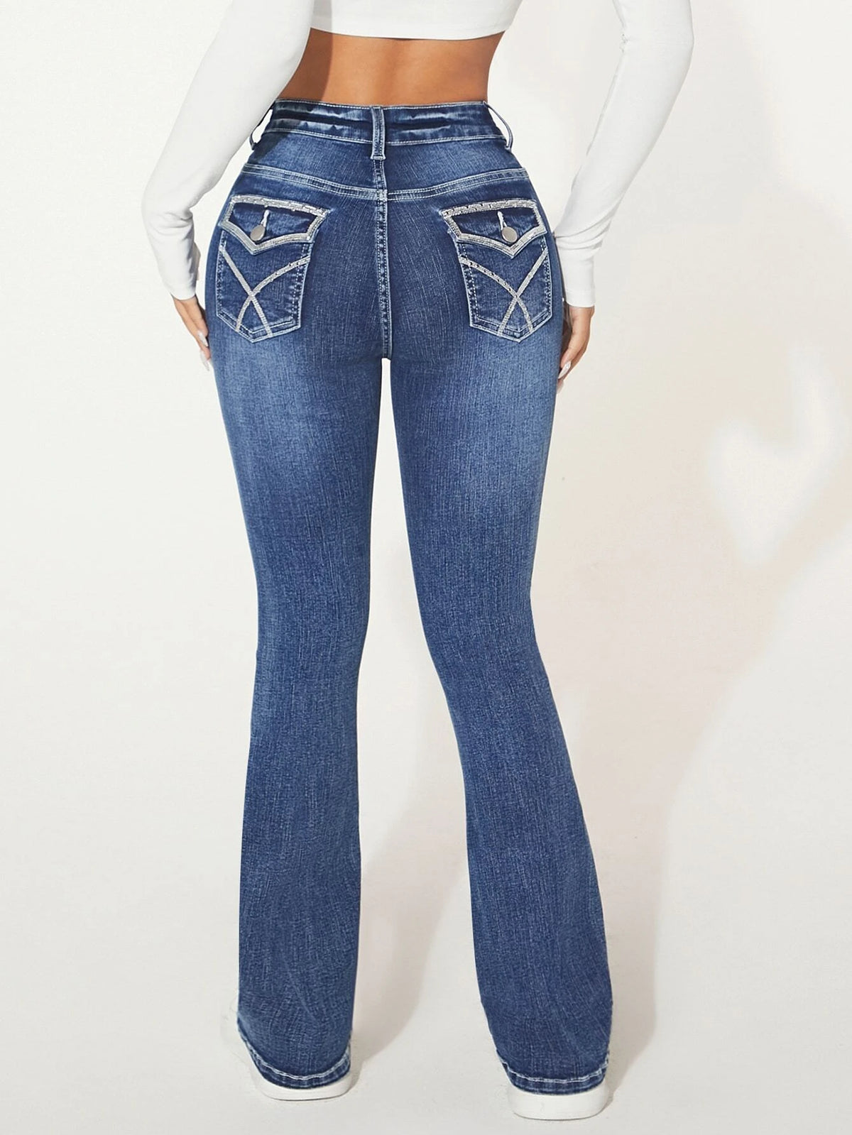 PETITE Slant Pocket Flare Leg Jeans