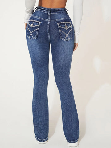 PETITE Slant Pocket Flare Leg Jeans