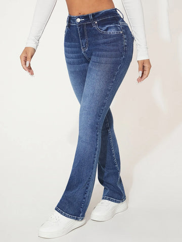 PETITE Slant Pocket Flare Leg Jeans