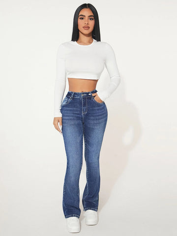 PETITE Slant Pocket Flare Leg Jeans