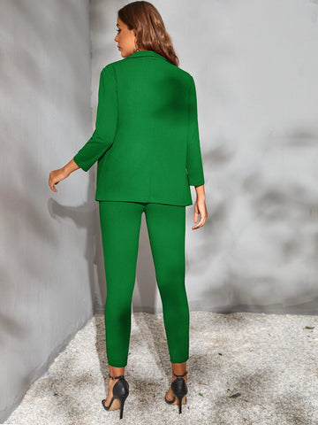 Unity Solid Open Front Blazer & Pants