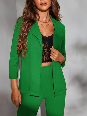 Unity Solid Open Front Blazer & Pants