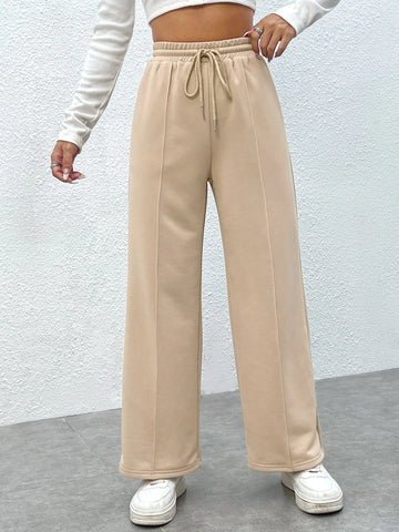 PETITE Drawstring Waist Solid Sweatpants