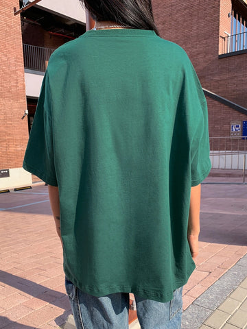 DAZY Mountain & Letter Graphic Drop Shoulder Tee