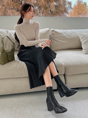 DAZY High Waist Mermaid Hem Skirt