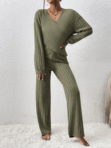 Unity Drop Shoulder Wrap Cross Top & Pants