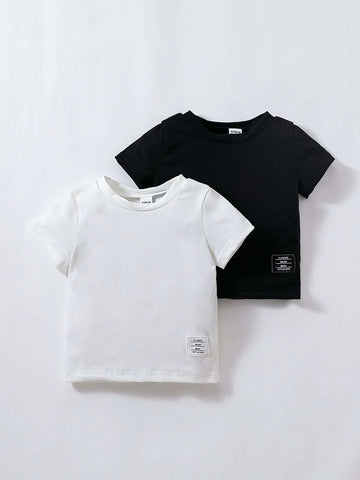 Baby 2pcs Patched Detail Tee