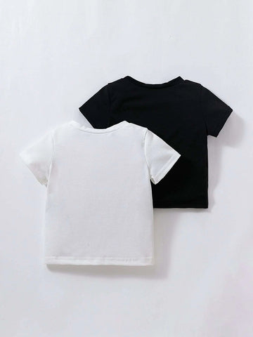 Baby 2pcs Patched Detail Tee