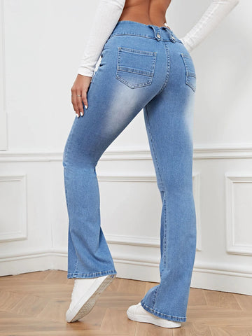 High Waist Flare Leg Jeans