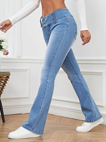 High Waist Flare Leg Jeans