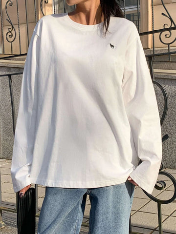 DAZY Horse Print Drop Shoulder Tee