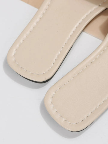 Linen Single Band Slide Sandals