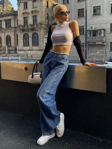 Washed Wide Leg Jeans