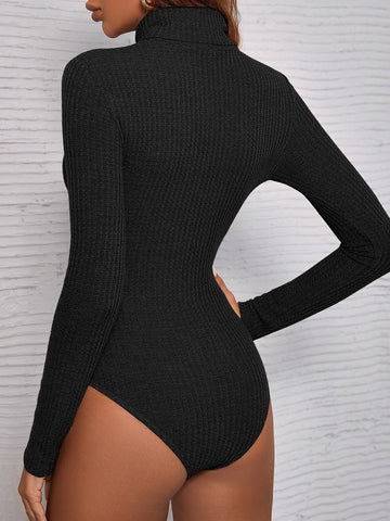 Solid Turtleneck Bodysuit