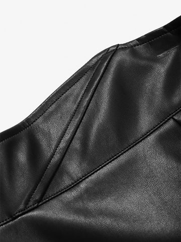 DAZY High Waist PU Leather Skirt